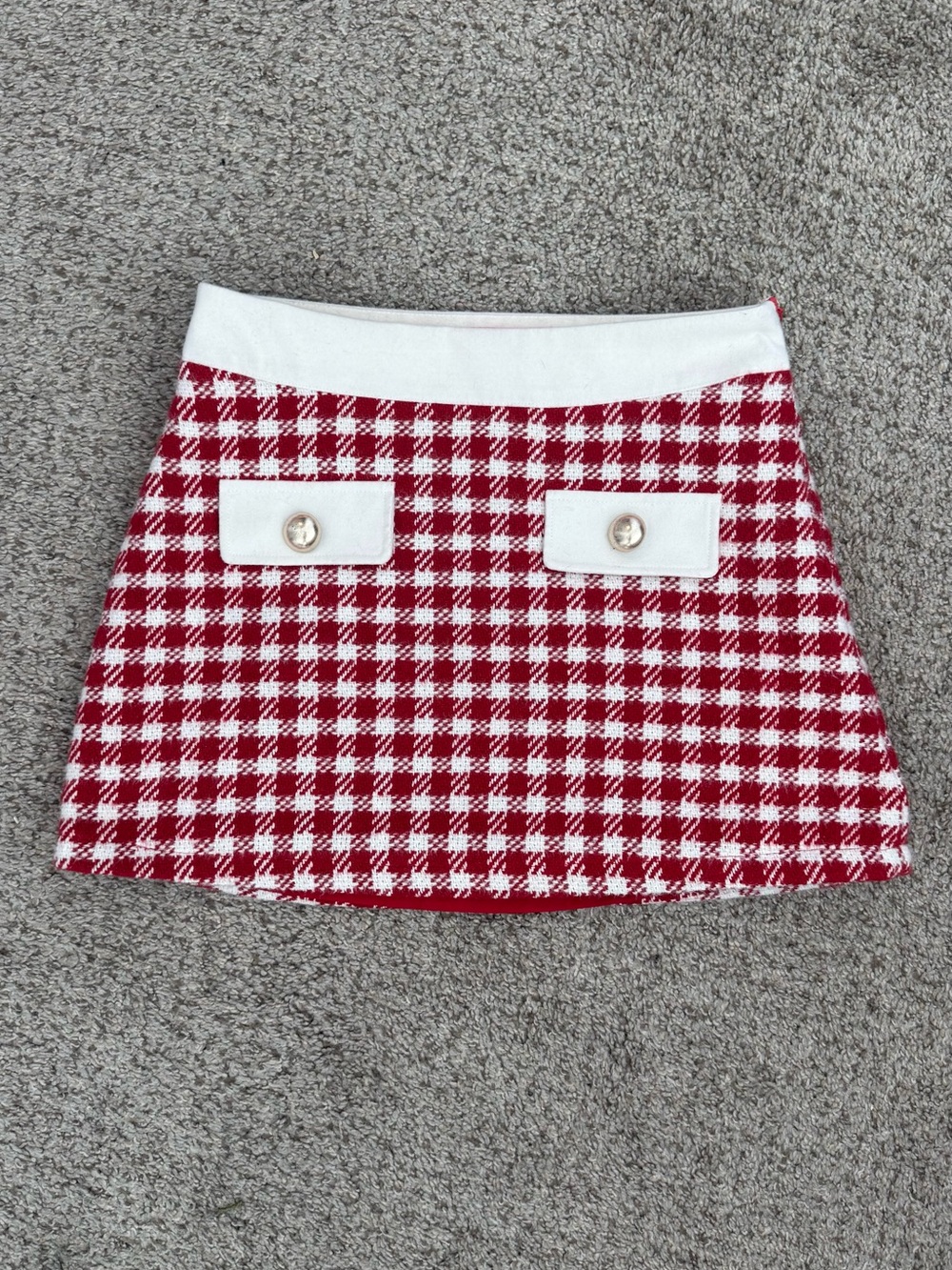 Sugar Thrillz Red and White Gingham Plaid Mini Skirt